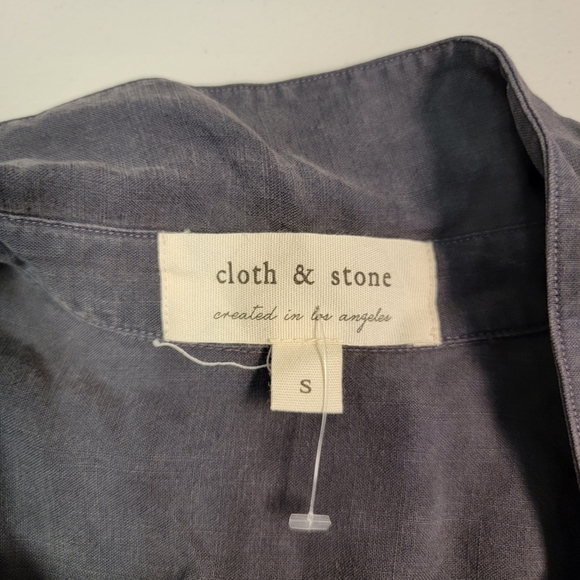 Cloth & Stone Anthropologie Shirt Grey 100% Tencel Button-Down Size S - Picture 3 of 6